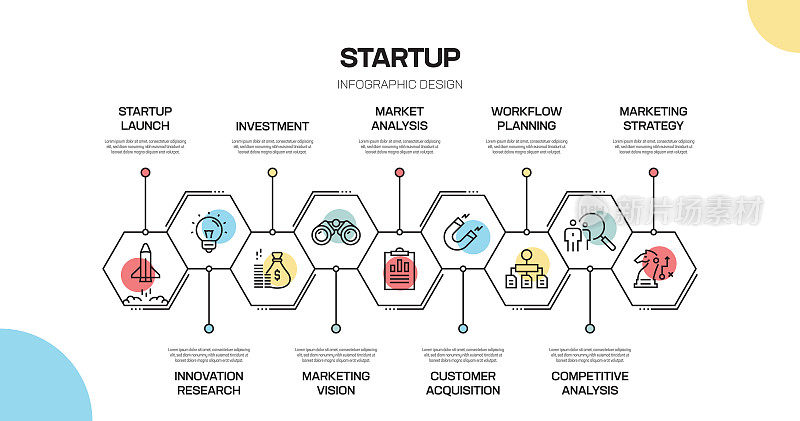 Start Up Related Line Infographic Design